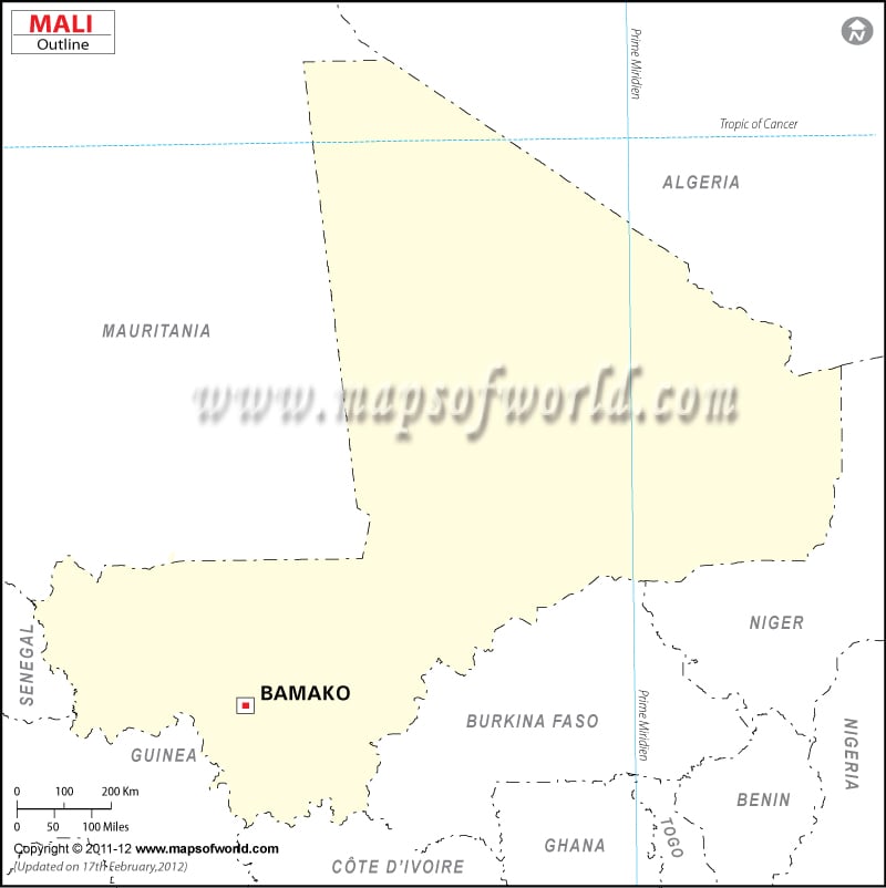 Mali Time Zone Map