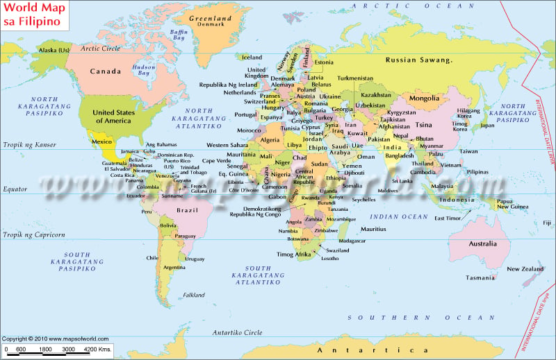 World Map in Filipino