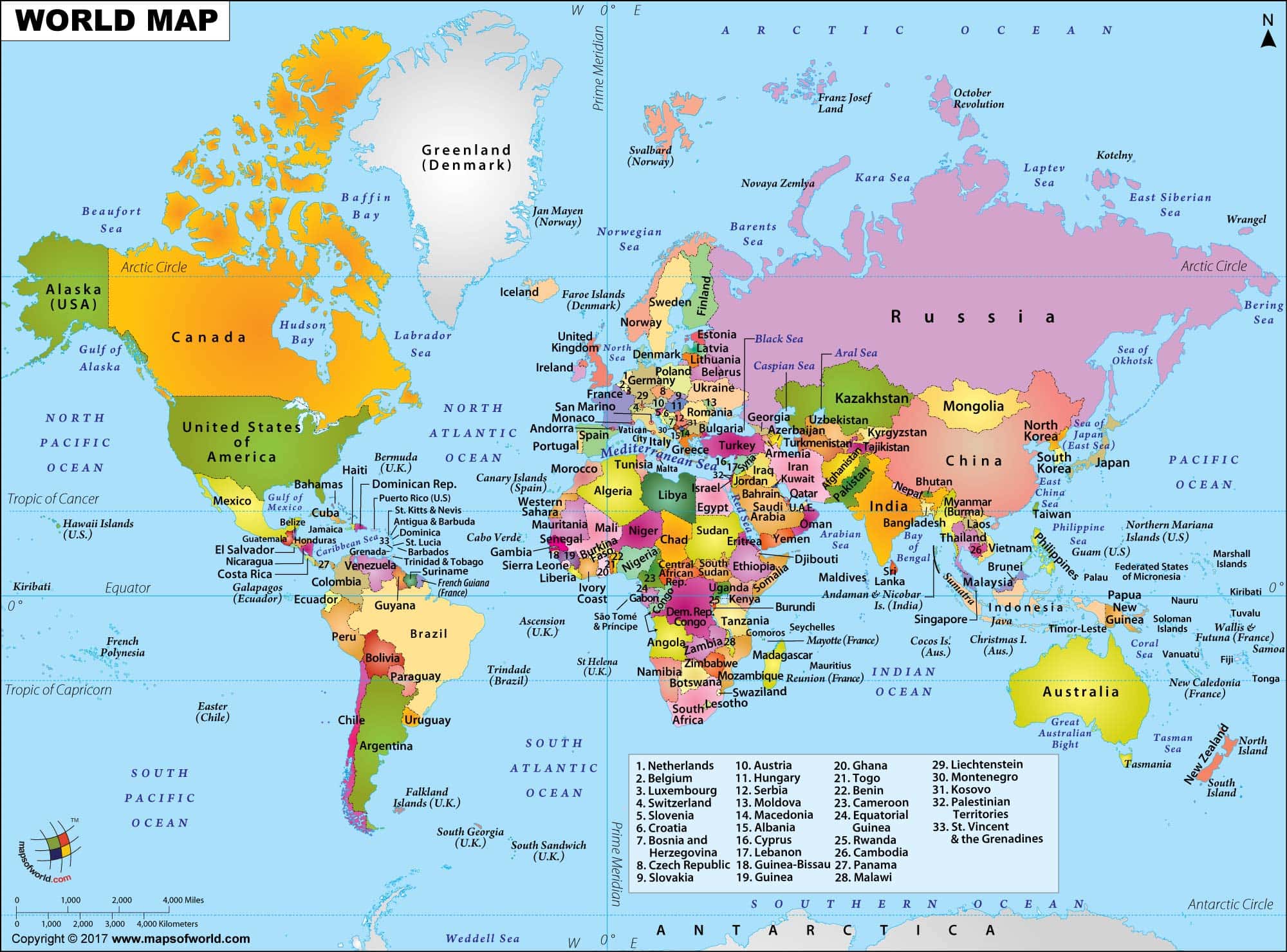 Updated 2013 New World Map poster Political World Map Poster 