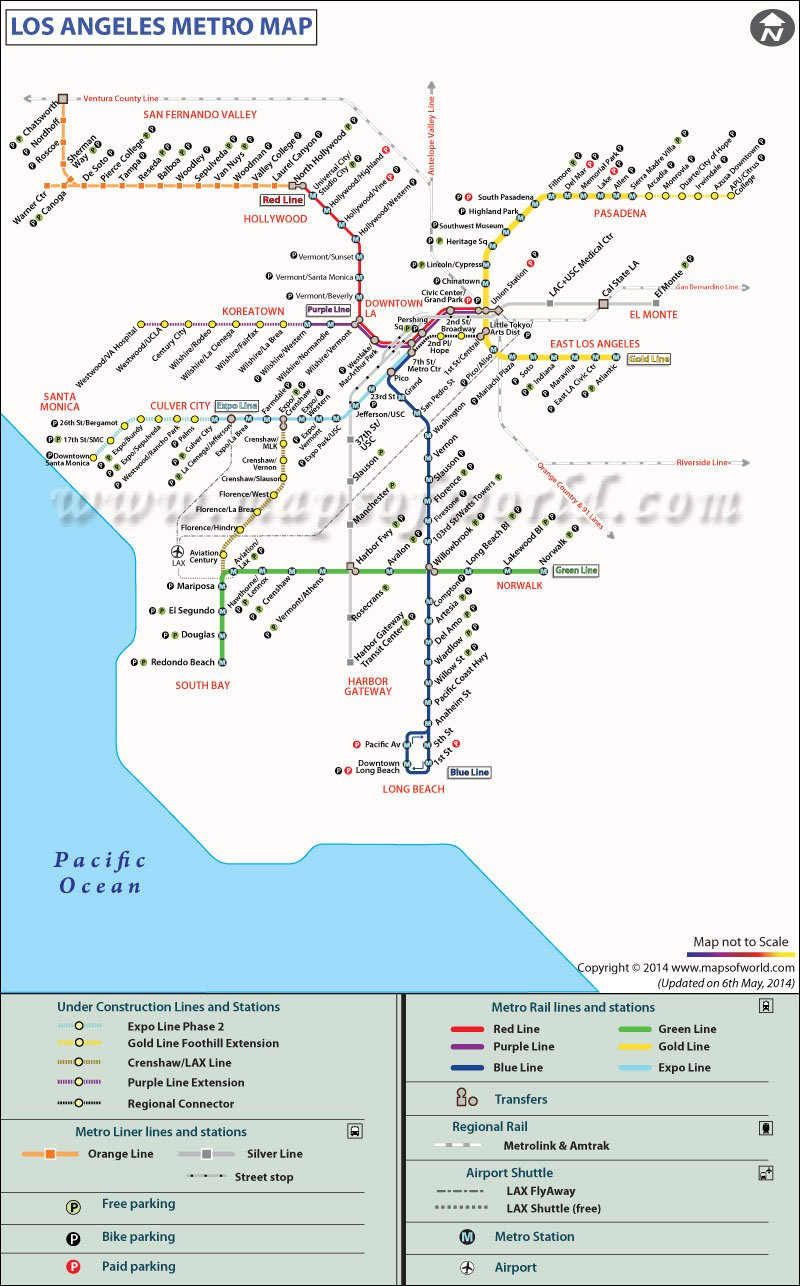 La Metro Rail Map Map Metro Rail