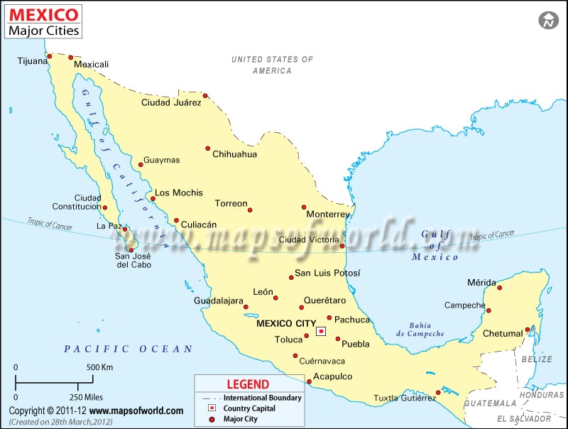 Cities In Mexico Map Mexico Ciudades Maps Of World