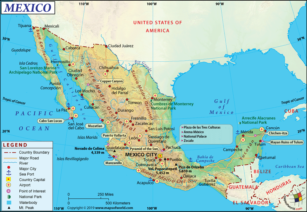 Mexico Map Map Of Mexico Information And Facts Of Mexico