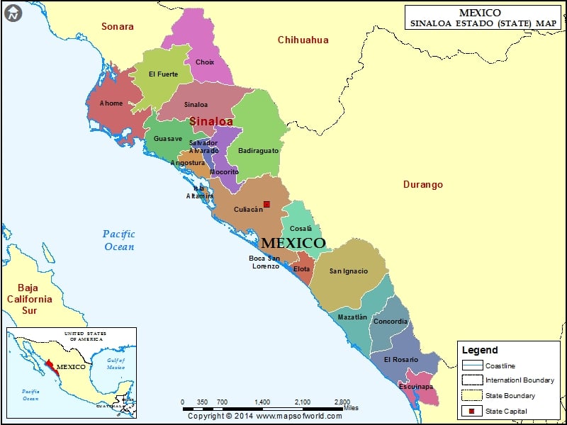 Image result for map of sinaloa mexico