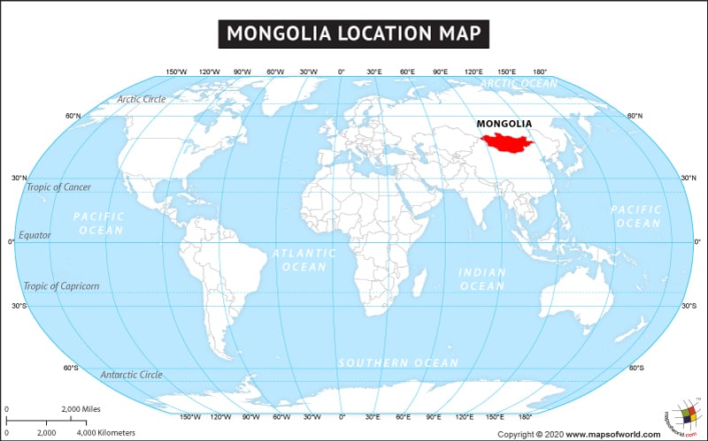 Where Is Mongolia Located Location Map Of Mongolia