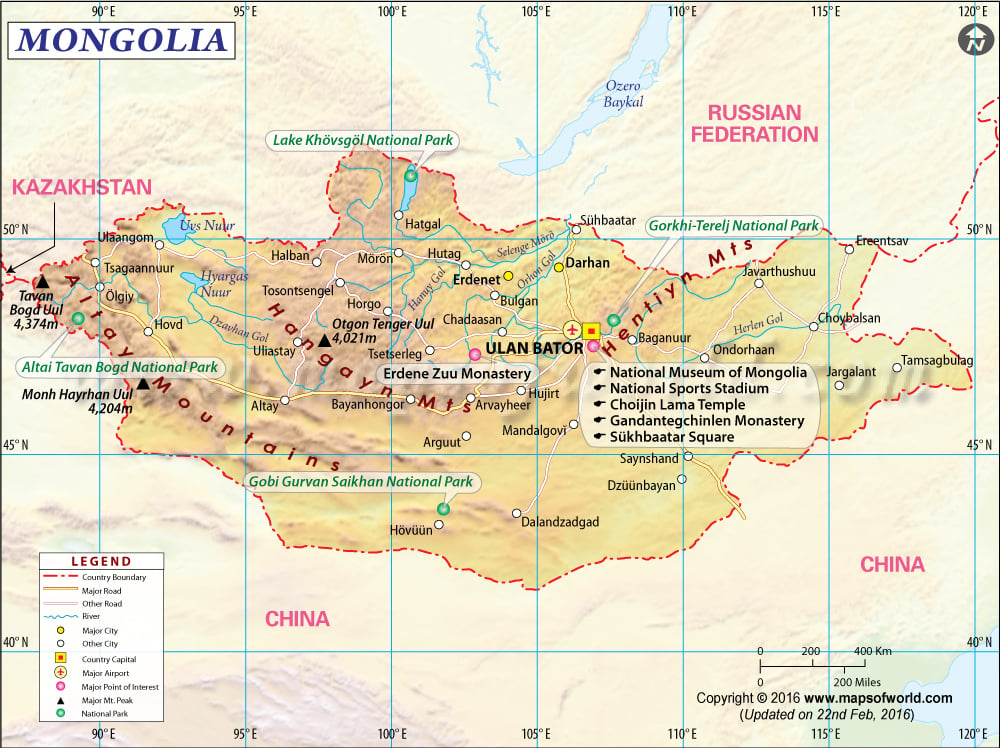 mongolia on a map Mongolia Map Map Of Mongolia mongolia on a map