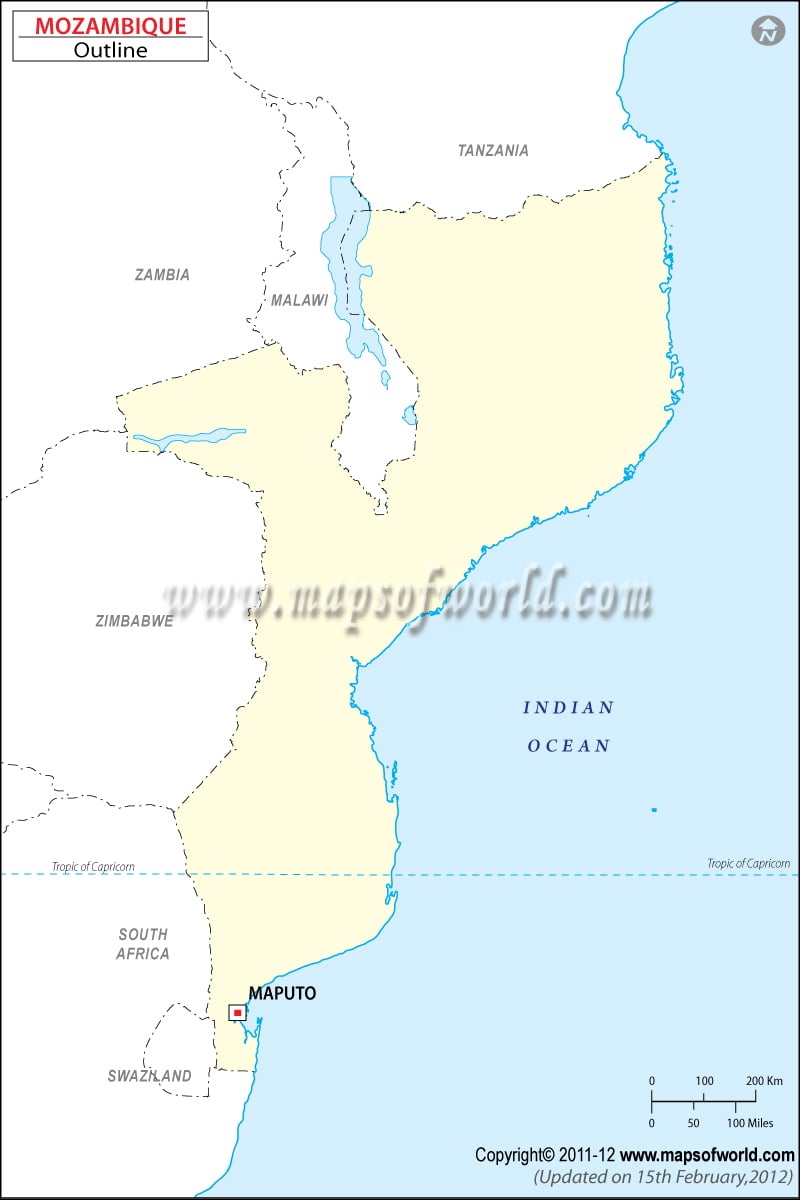 Mozambique Time Zone Map