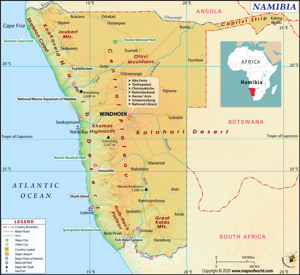 Namibia Distance Chart