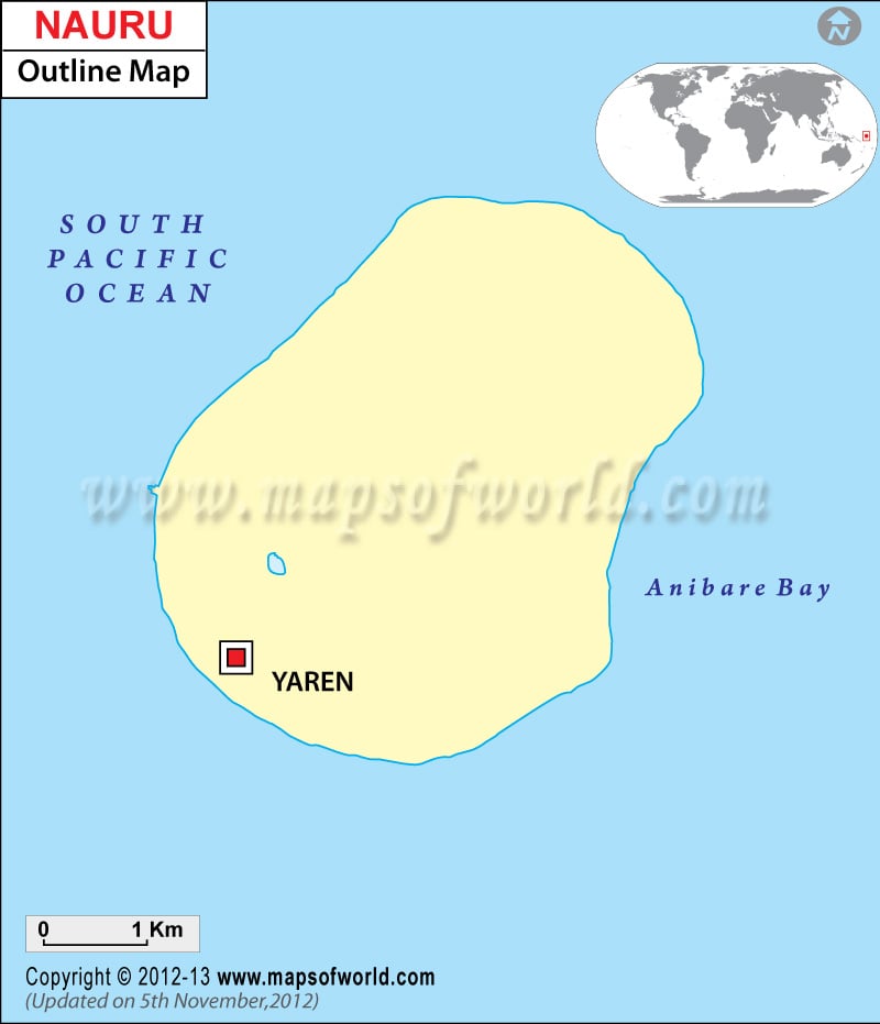 Nauru Outline Map