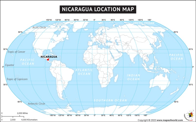 Where Is Nicaragua Located Location Map Of Nicaragua