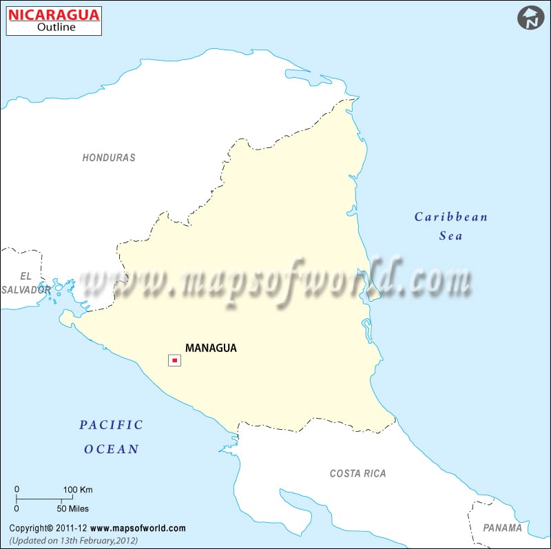 Nicaragua Time Zone Map