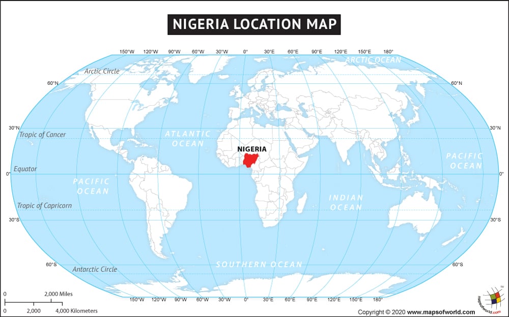 Where Is Nigeria Located Location Map Of Nigeria