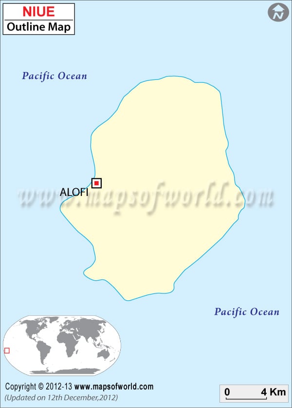 Niue Outline Map