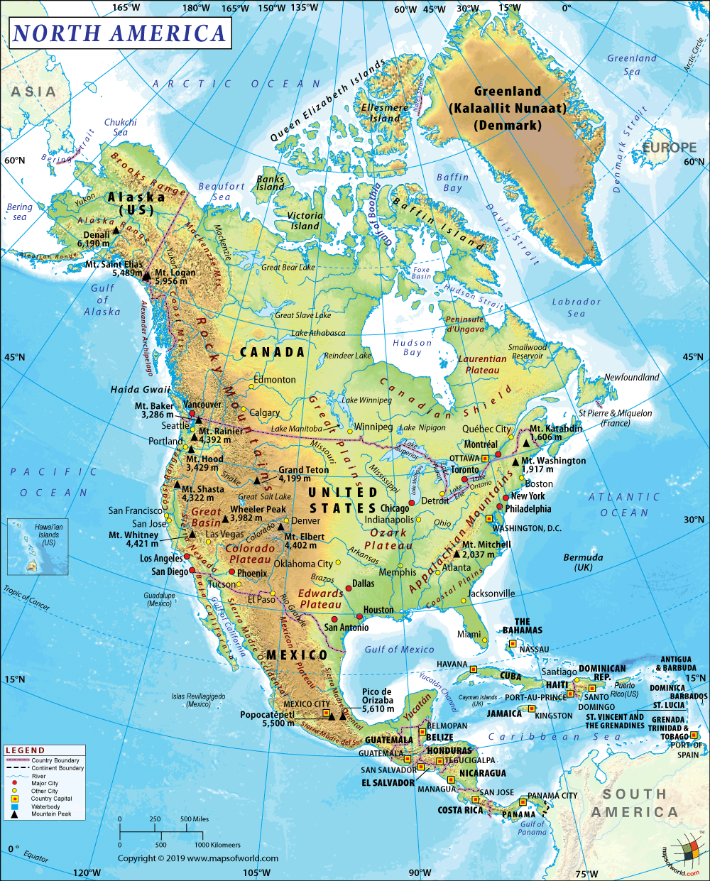 north america continent map North America Map Map Of North America north america continent map