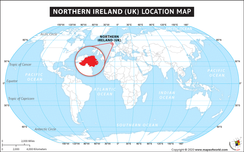 Northern Ireland Location In Europe Map
