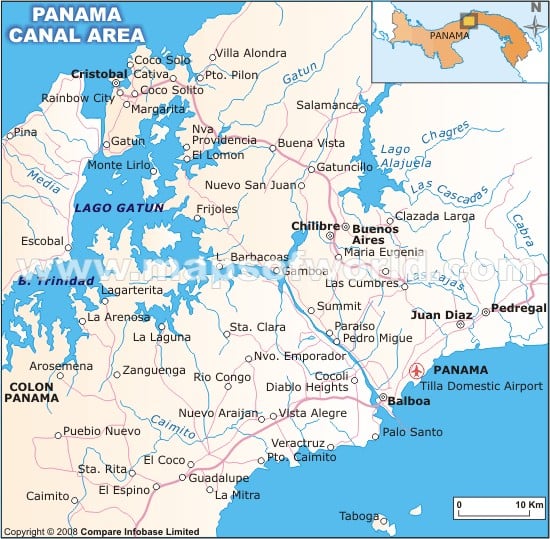 panama canal on world map Map Of Panama Canal Panama Canal Map panama canal on world map