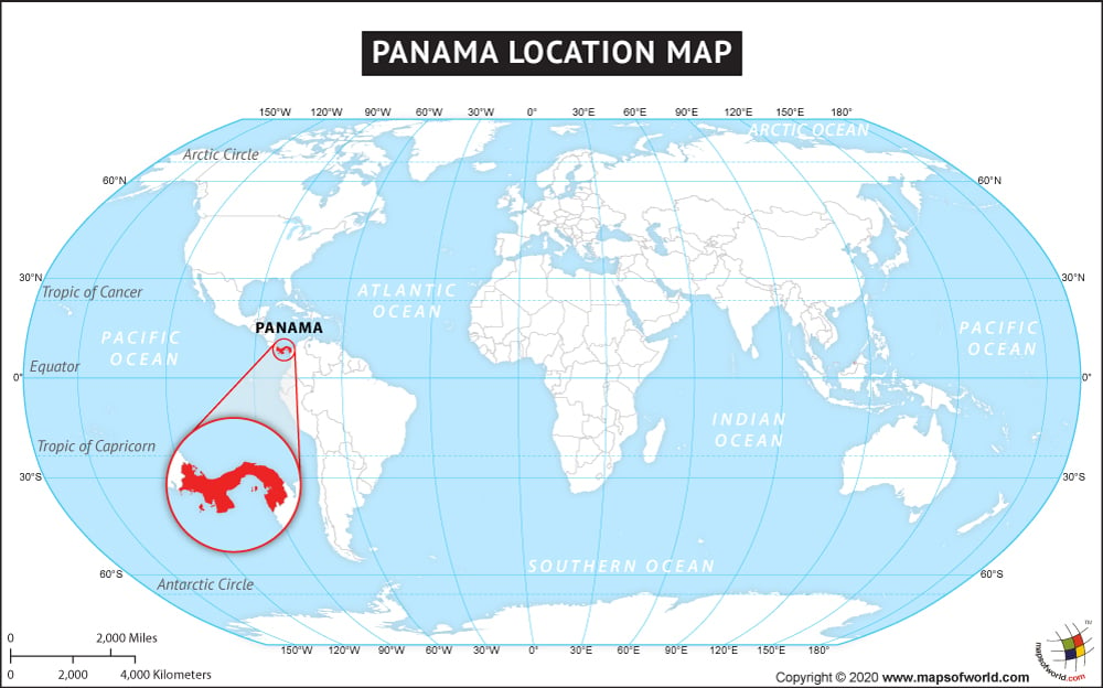 Where Is Panama Located Location Map Of Panama