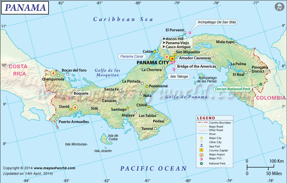 Panama Map Map Of Panama