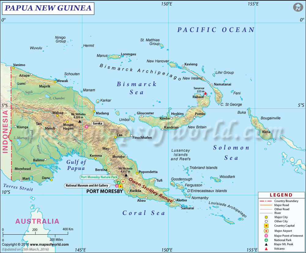 Where Is Papua New Guinea Located Location Map Of Papua New Guinea