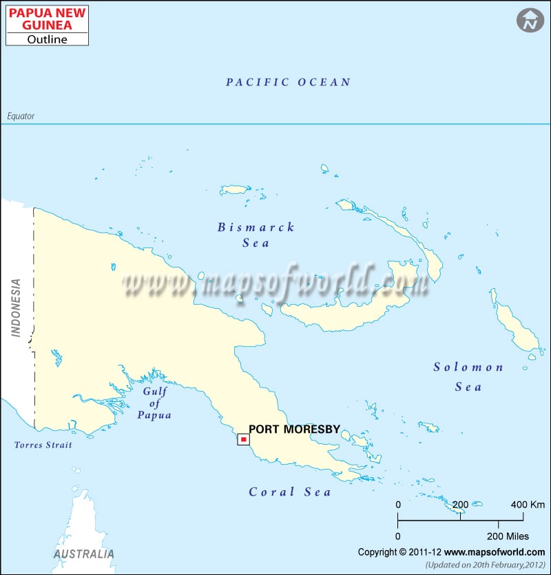 Papua New Guinea Time Zone Map