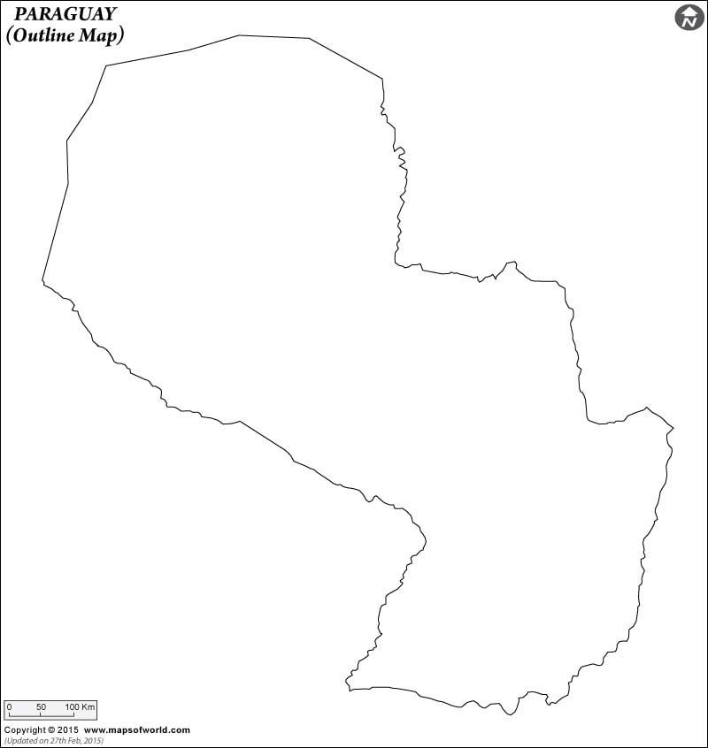 Paraguay Outline Map