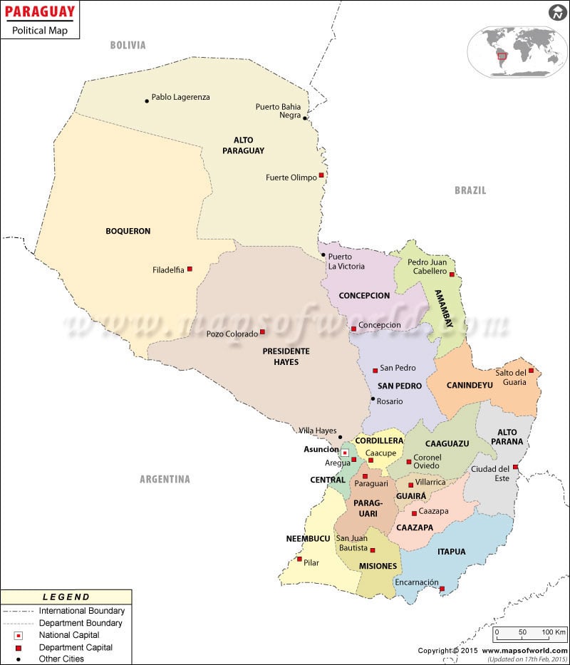 Political Map of Paraguay