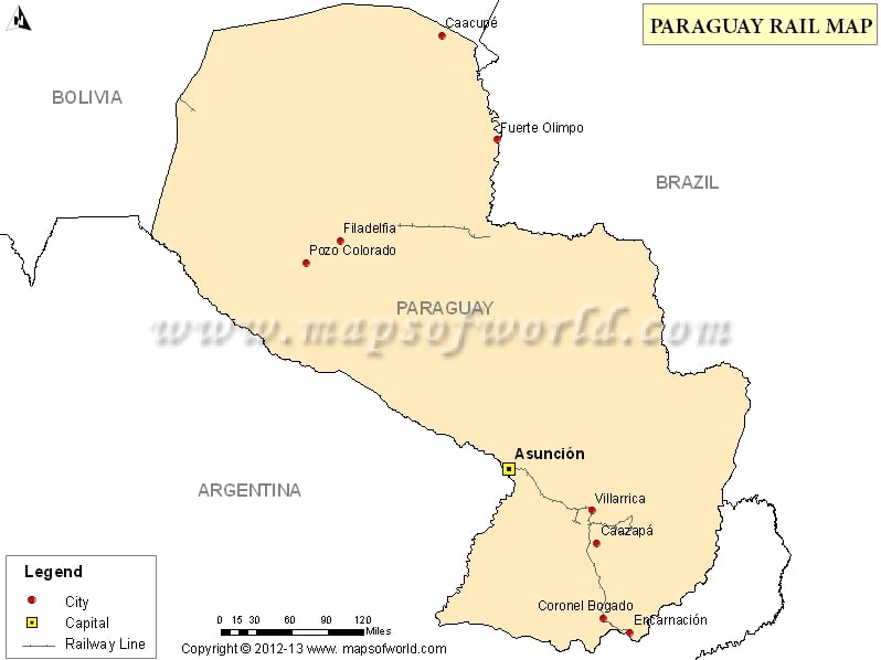 Paraguay Rail Map