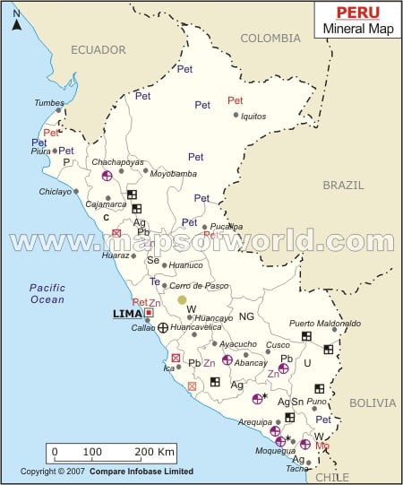 Peru Mineral Map