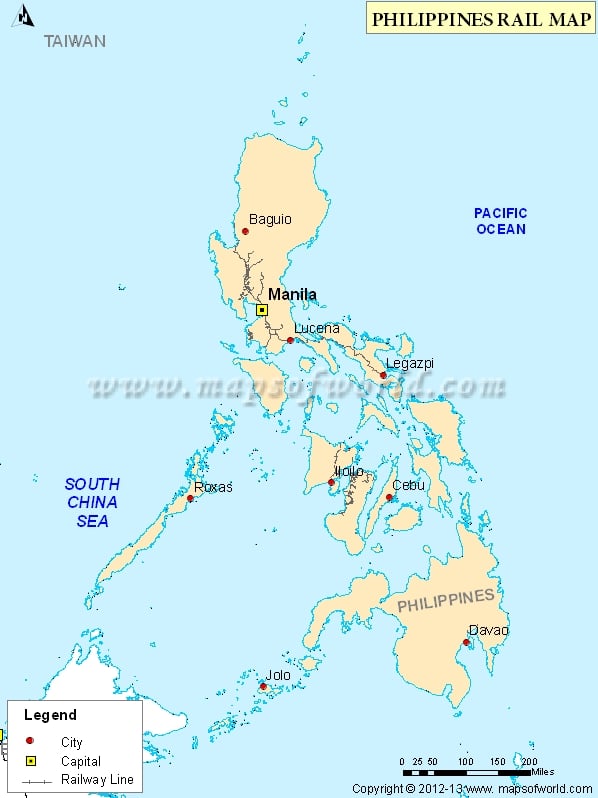 Philippines Rail Map Railway Map Of Philippines