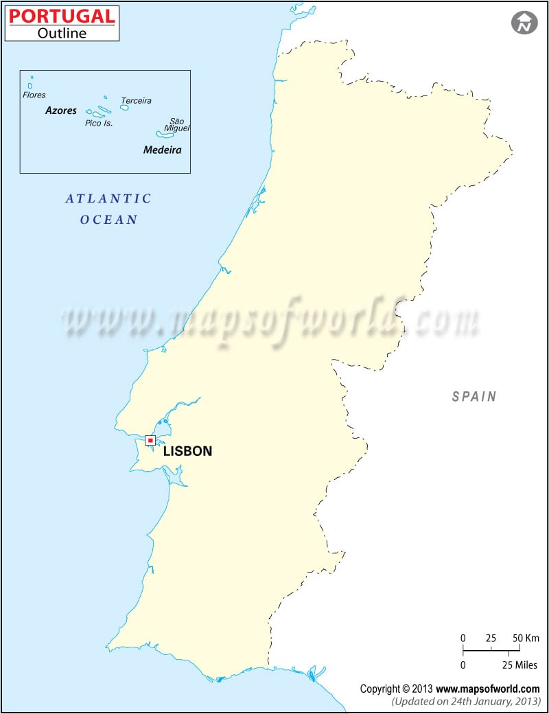Portugal Time Zone Map