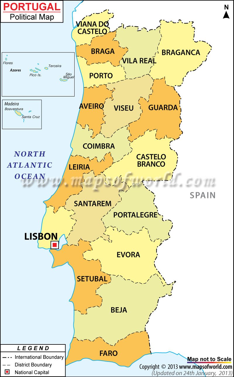 Political Map of Portugal