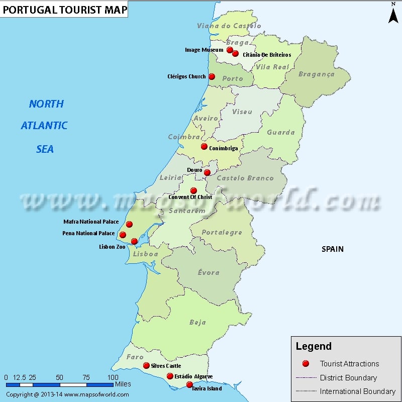 Portugal travel Map