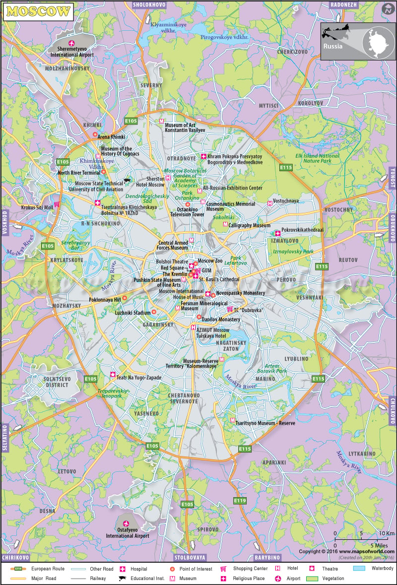 Moscow City Map, Russia