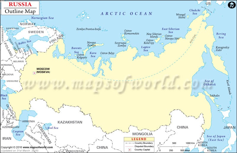 Outline Map of Russia