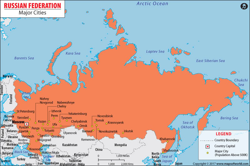 Cities In Russia Russian Cities Map