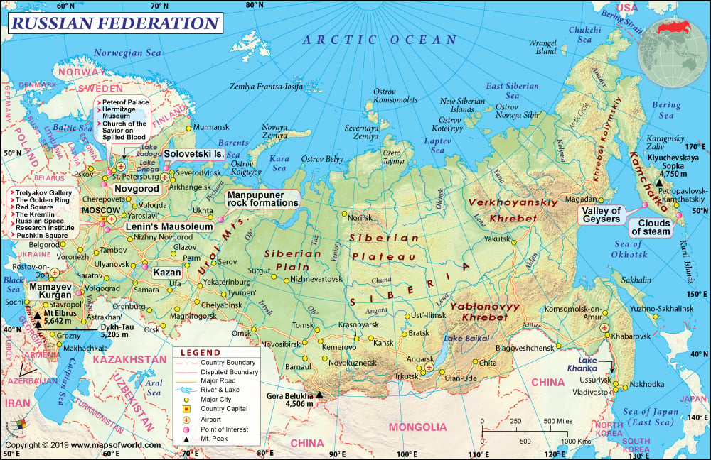 Russia Map Map Of Russian Federation Maps Of World