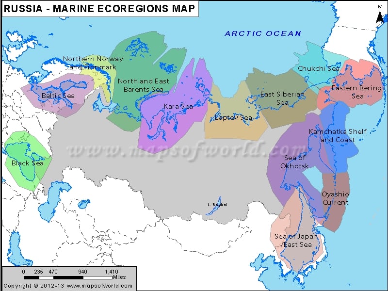 Russia Marine Ecoregions Map