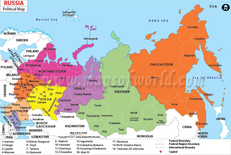 Political Map Of Russia