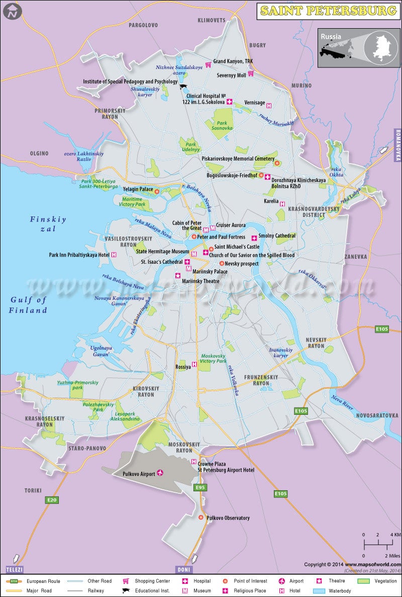 Saint Petersburg Map City Map Of Saint Petersburg Russia
