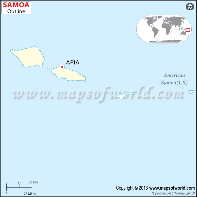 Samoa Time Zone Map