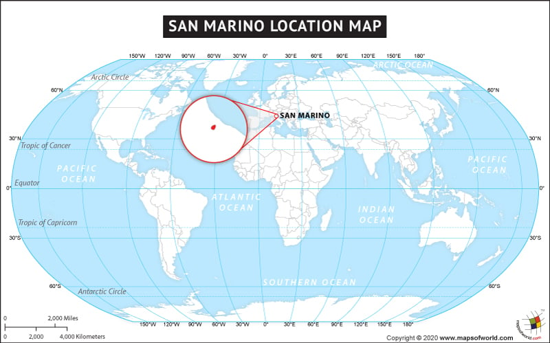 Where Is San Marino Located Location Map Of San Marino