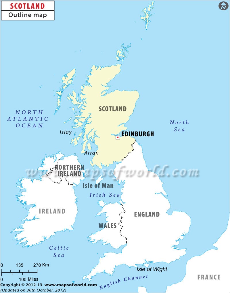 Blank Map Of Scotland Scotland Outline Map