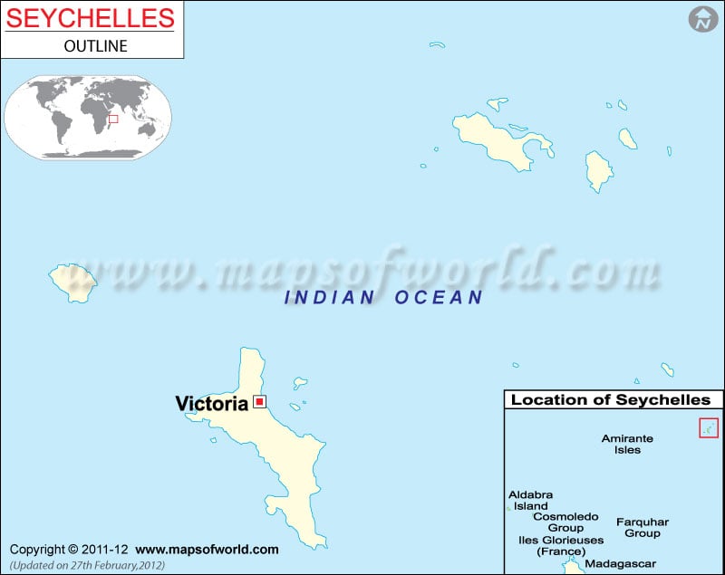 Seychelles Time Zone Map