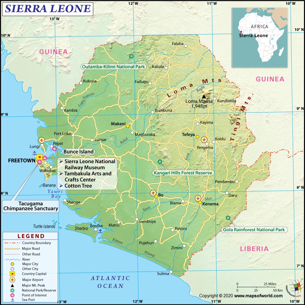 Map Of Sierra Leone Sierra Leone Map