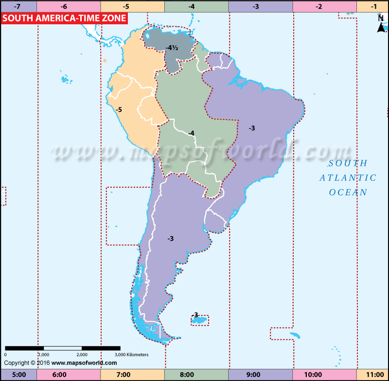 America Time Zone Map