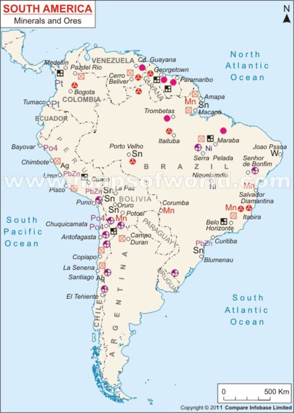 Mineral Map of South America