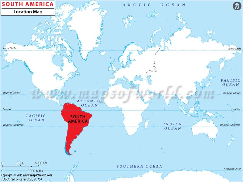 Where Is South America South America Location In World Map