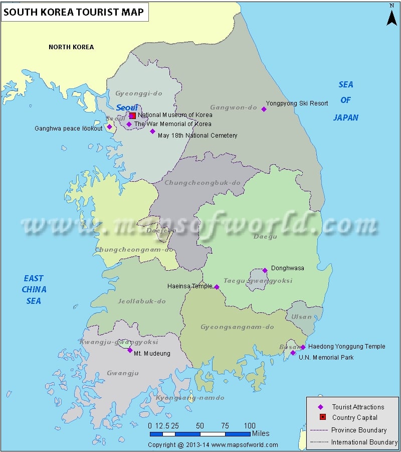 South Korea Travel Map