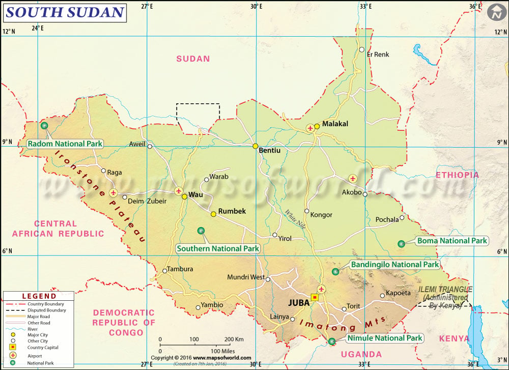 South Sudan Map Map Of South Sudan