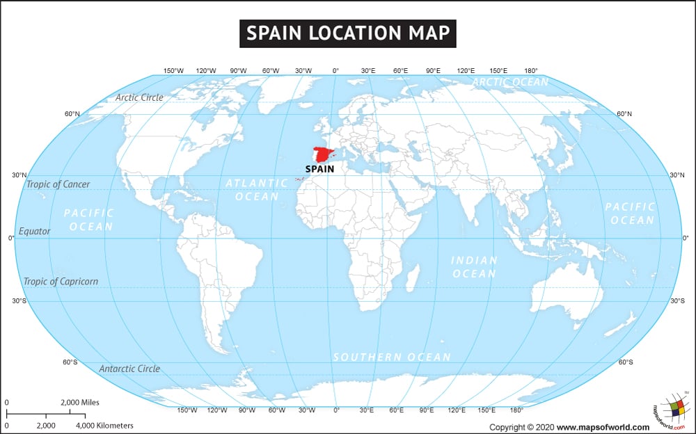 Where Is Spain Located Location Map Of Spain
