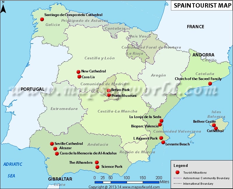 Tourist Map of Spain